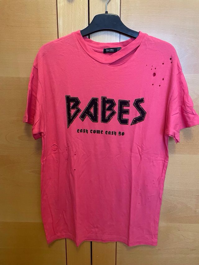 Camiseta manga corta rosa