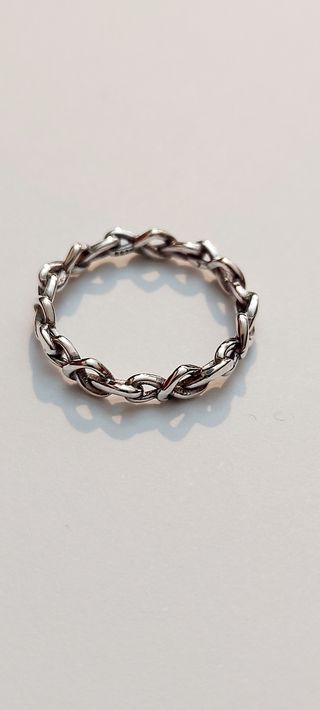 Anillo plata corazones anudados