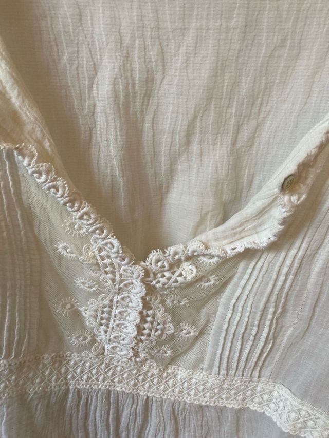 Blusa blanca beige de alba conde talla m