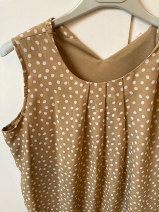 Blusa de lunares marron y blanca talla l