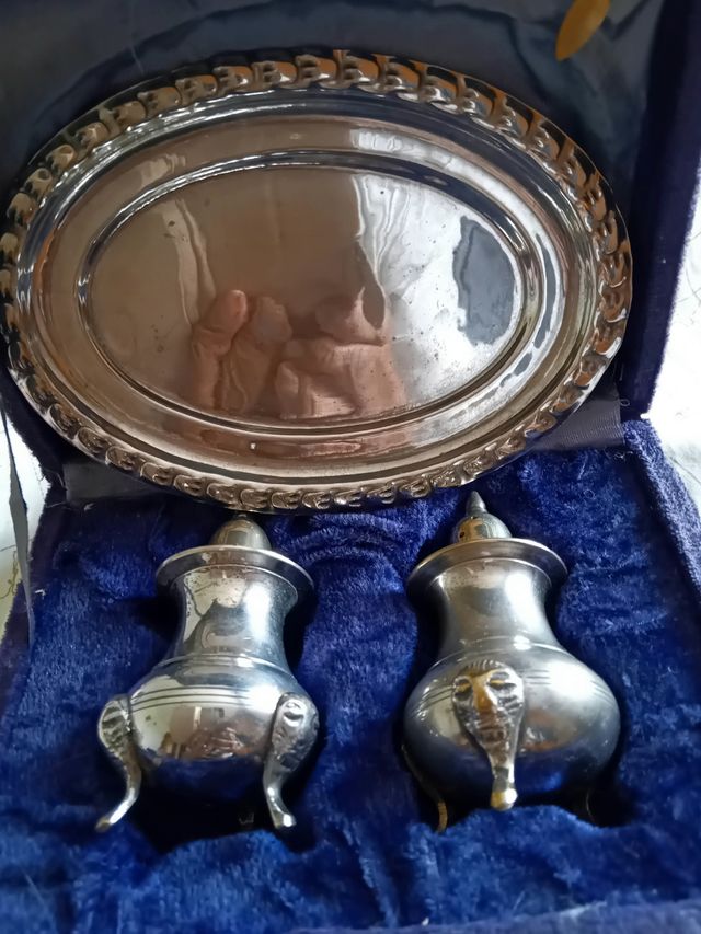 Porta sale e pepe set metallo argentato