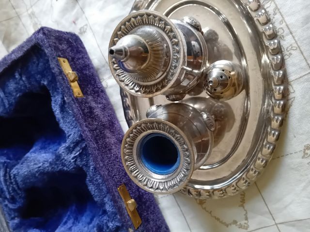 Porta sale e pepe set metallo argentato