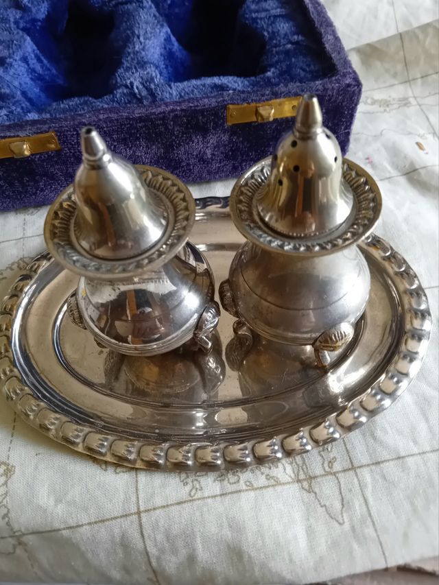 Porta sale e pepe set metallo argentato