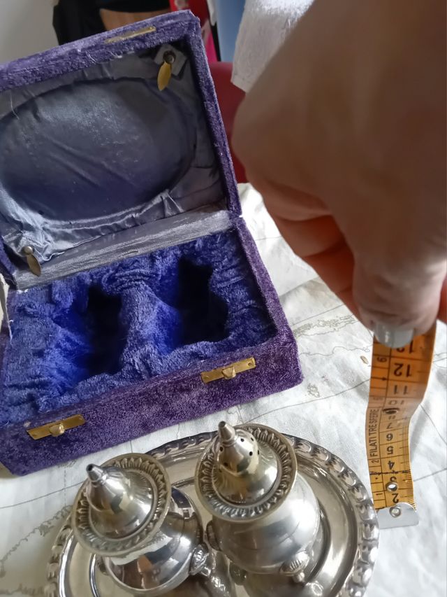 Porta sale e pepe set metallo argentato