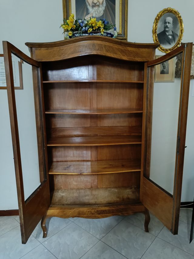VETRINA ANTICA IN LEGNO DUE ANTE