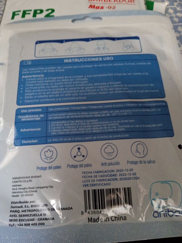 MASCARILLAS FFP2 PRECINTADAS