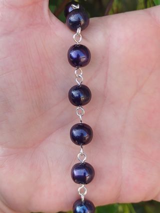 Pulsera, plata ley y perlas