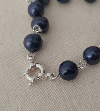 Pulsera, plata ley y perlas