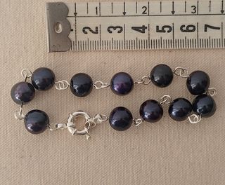 Pulsera, plata ley y perlas