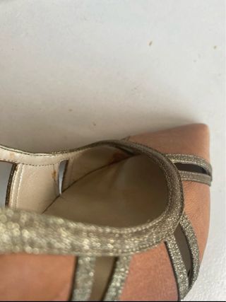Decollete donna beige/glitter