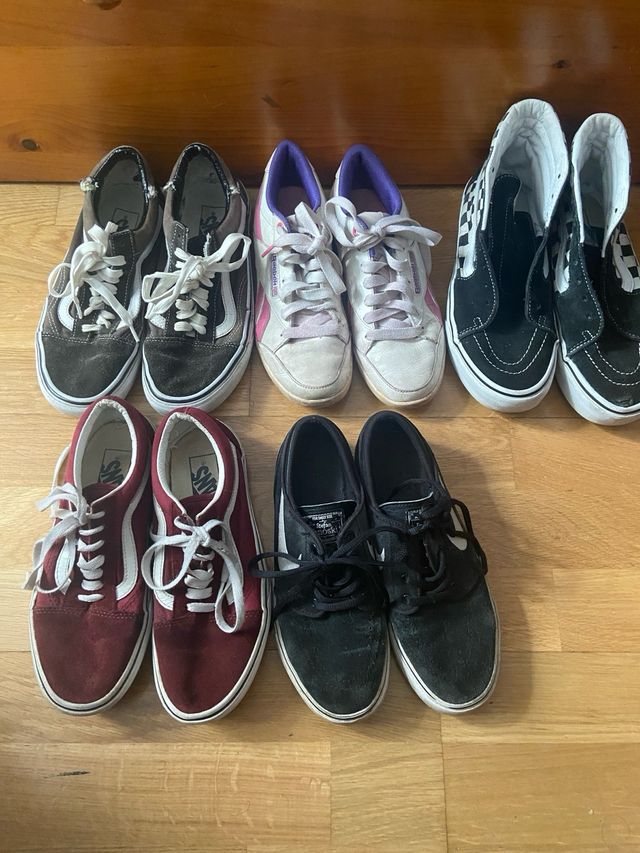 Lote de zapatillas para chica, vans, nike, reebok