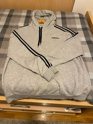 Sudadera gris y negras Adidas talla L/XL