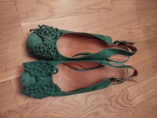 Zapatos tacón 6 cm ante talla 40,5