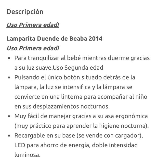Lamparita niños Beaba
