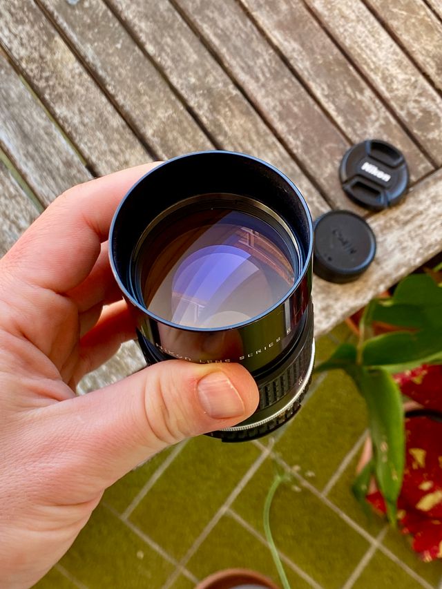 Obiettivo Nikon 135 2.8, Serie E. ottica vintage