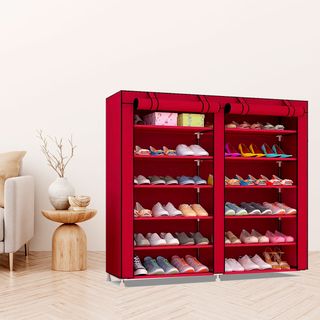 Armario Zapatero Tela Granate Con Cremallera NUEVO