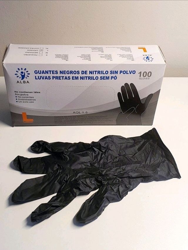 Guantes NITRILO NEGROS (Caja 100 uds)