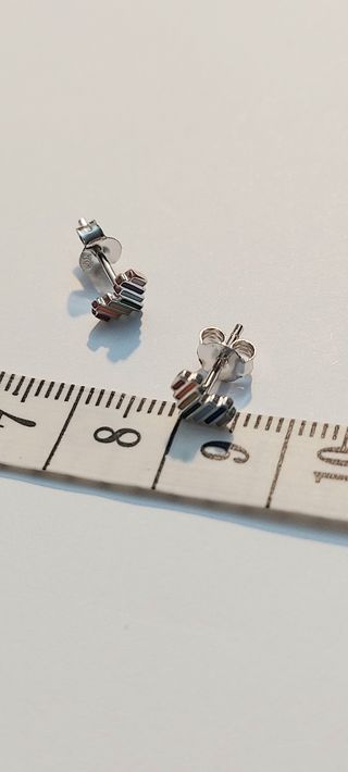 Pendientes plata forma corazón coloridos