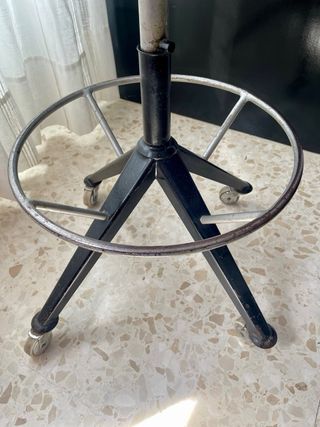 Silla de Oficina Vintage con Ruedas y Reposapiés