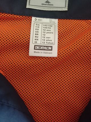 Chubasquero niño 12 años o 152cm