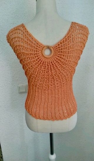 Camiseta ganchillo naranja