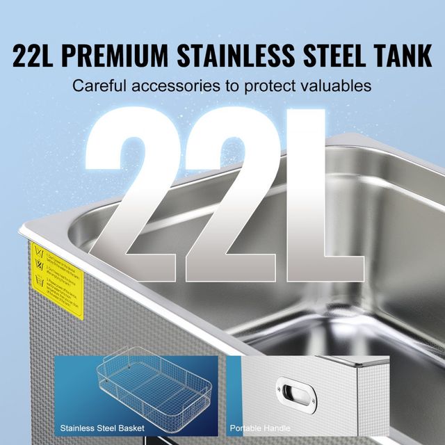 Pulitore a Ultrasuoni Display Digitale in Acciaio