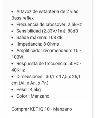 Altavoces Kef IQ1 Series SP 3499