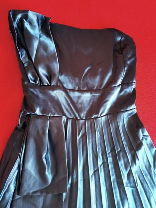 Vestido de fiesta azul palabra de honor