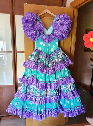 VESTIDO DE FLAMENCA + Complementos 🌿💜