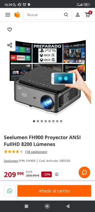 Proyector FULL HD nativo 8200 lumenes
