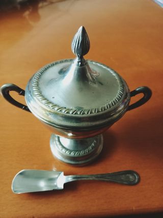 Antica zucchiera +cucchiaino a paletta