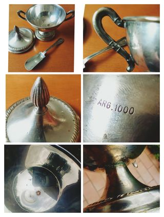 Antica zucchiera +cucchiaino a paletta