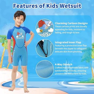 Traje de Neopreno para Niños, Traje de Baño 2.5mm