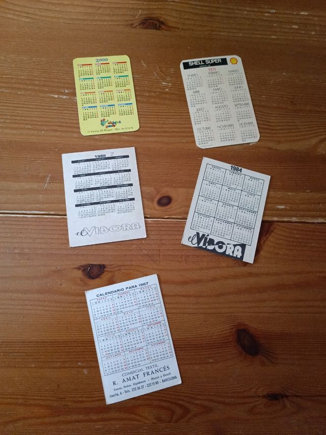 5 calendarios de bolsillo 1967- 1974 ...