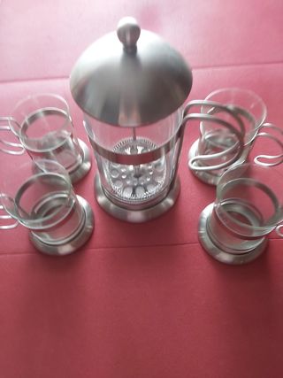 Juego de té y  café. Cristal resistente Pyrex.