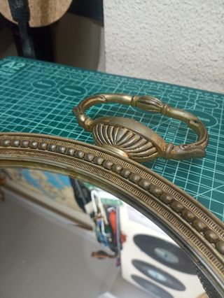 JUEGO ESPEJOS ANTIGUOS TOCADOR BRONCE-LATÓN SXIX