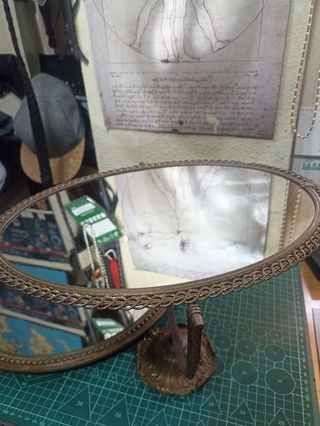 JUEGO ESPEJOS ANTIGUOS TOCADOR BRONCE-LATÓN SXIX