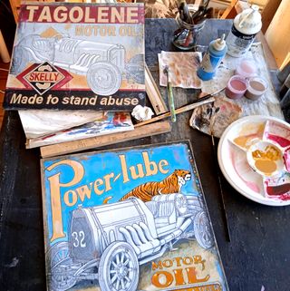 Cuadro unico PINTADO A MANO - Motorlube Oil