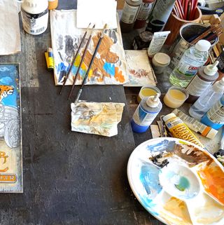 Cuadro unico PINTADO A MANO - Motorlube Oil