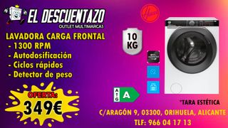 LAVADORA HOOVER 10KG, CLASE A, 1300RPM, INVERTER