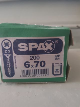 Tornillos  6 x 70  Zincados  SPAX para madera