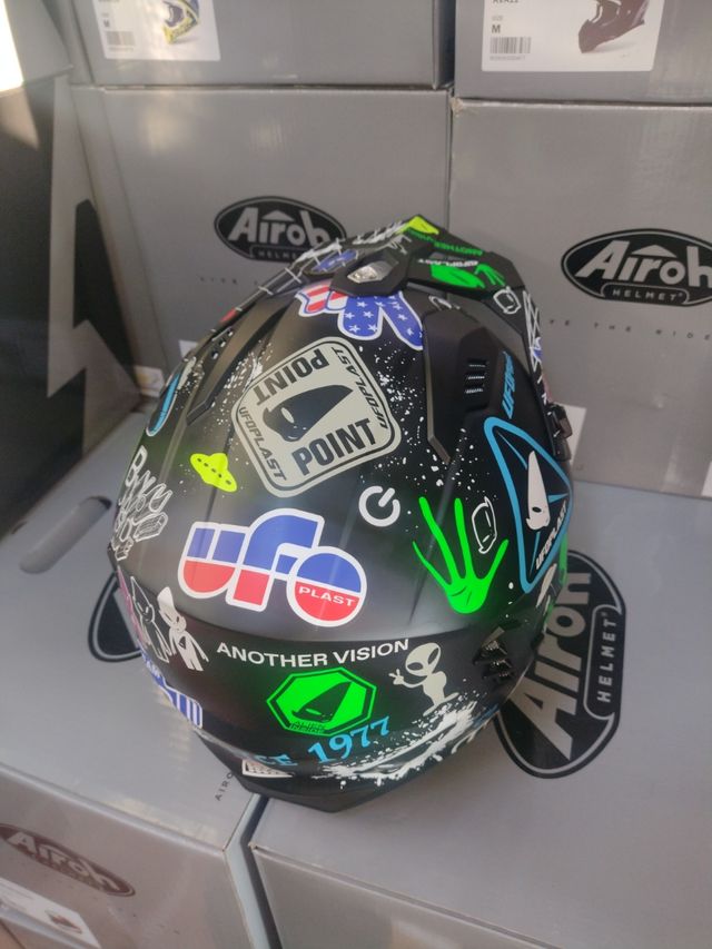 Casco moto XS jet trial UFO