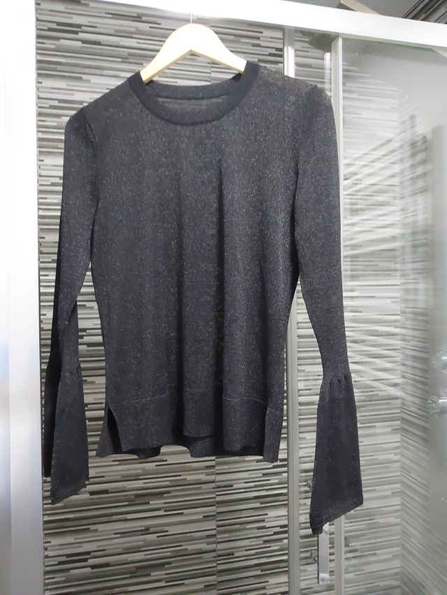 Jersey punto negro brillante