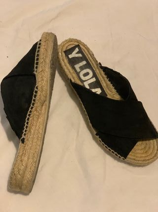 ZAPATILLAS ESPARTO BIMBA Y LOLA NEGRAS Nº 38