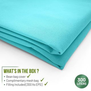 Puff gigante XXL exterior con relleno turquesa