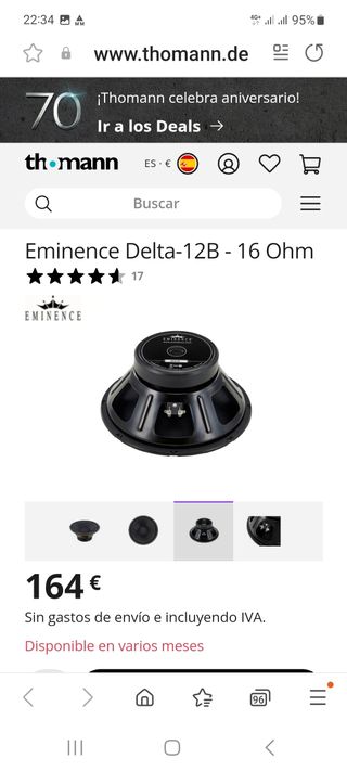 altavoces eminence delta 12A 400w rms 8 ohmios