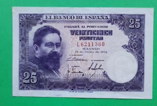 25 Pesetas 1954