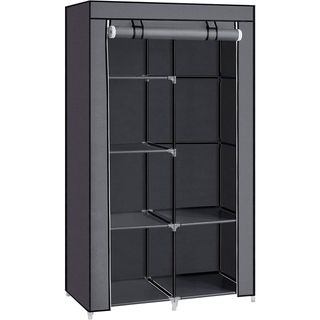 Armario Gris Tela Vestidor Bolsillos 165x88 NUEVO