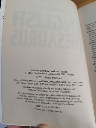 Diccionario Inglés de sinónimos