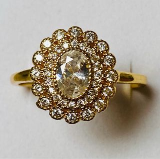 Anillo circonitas en roseton oro goldfilled 18 KT